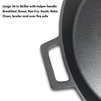16-in Cast Iron Double-Handled Skillet
