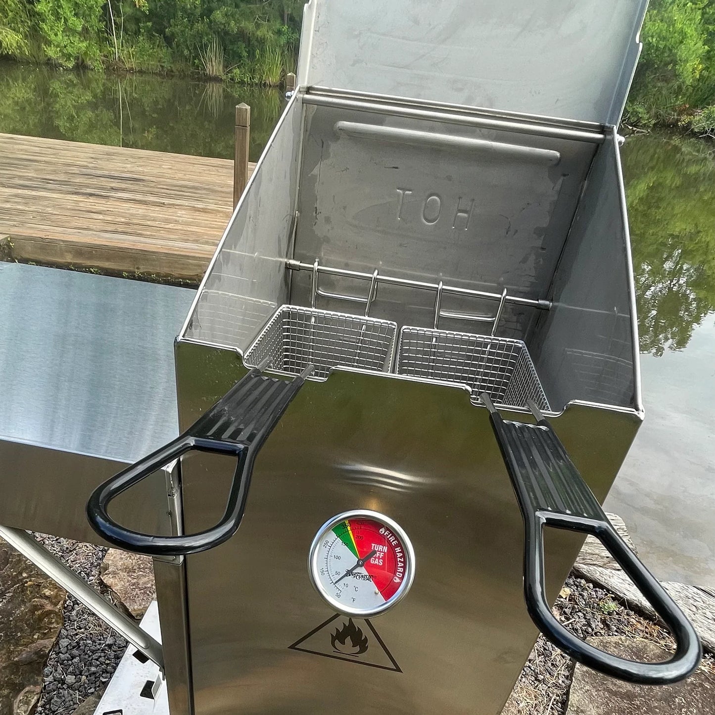 Stainless Bayou Fryer Cart